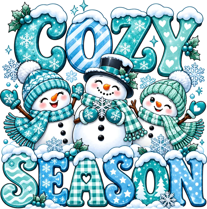Cozy Season Snowmen DTF Transfer