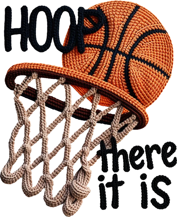 Crochet Basketball Hoop DTF Transfer