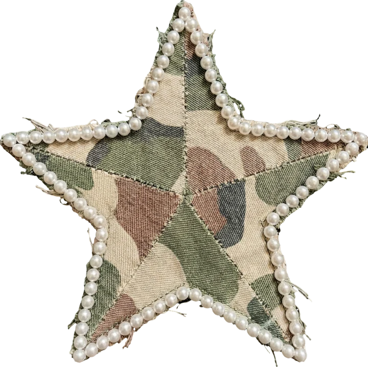 Camouflage Star with Pearl Border DTF Transfer