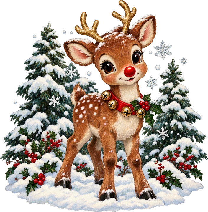 Rudolph the Red-Nosed Reindeer DTF Transfer