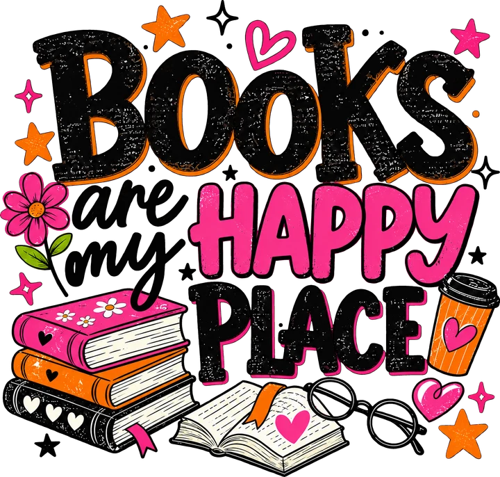 Books Are My Happy Place DTF Transfer