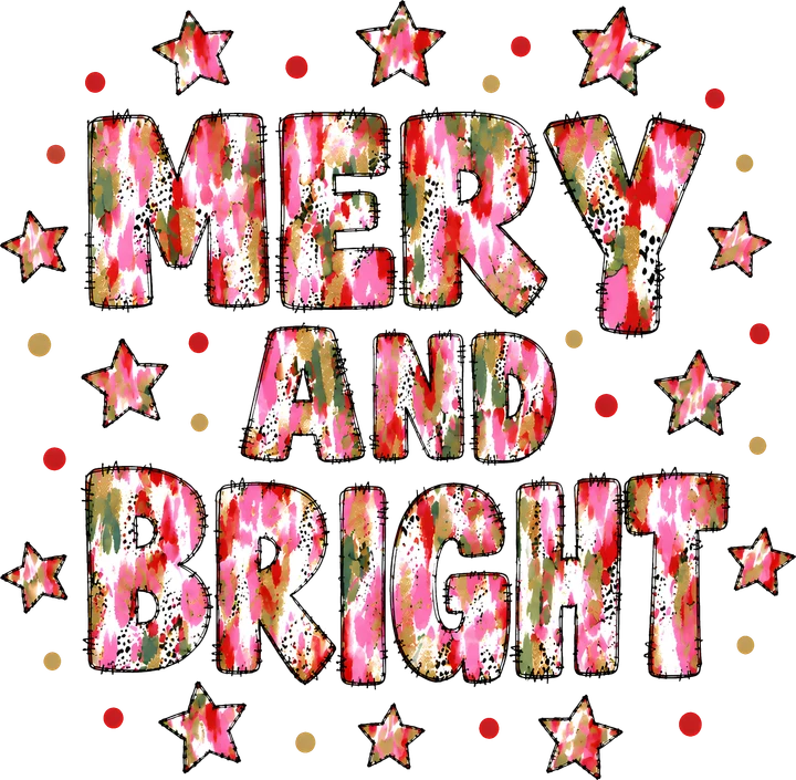 Merry and Bright DTF Transfer