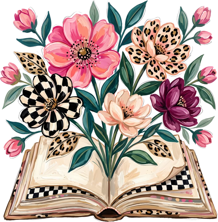 Floral Book Bloom DTF Transfer