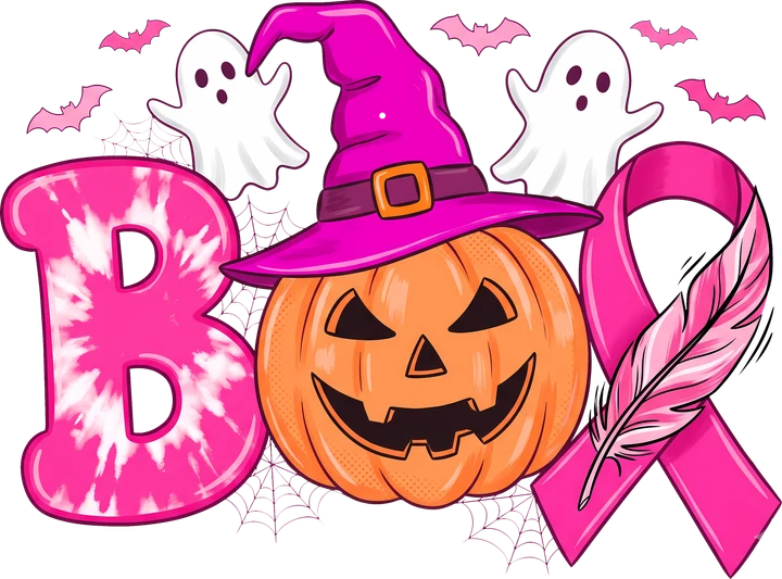 Pink Boo Breast Cancer Awareness DTF Transfer