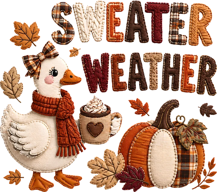 Chim "Sweater Weather" (tên gọi mang tính chất mô tả thời tiết ấm áp, thích hợp để mặc áo len) — Hình in chuyển nhiệt DTF