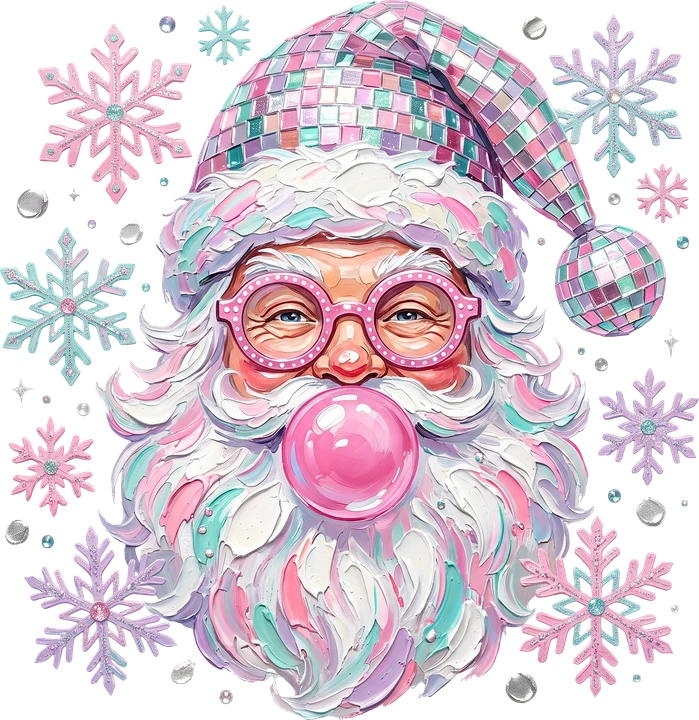 Disco Santa DTF Transfer