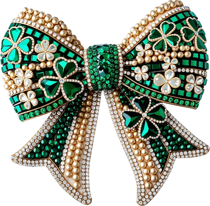 Emerald Shamrock Bow DTF Transfer
