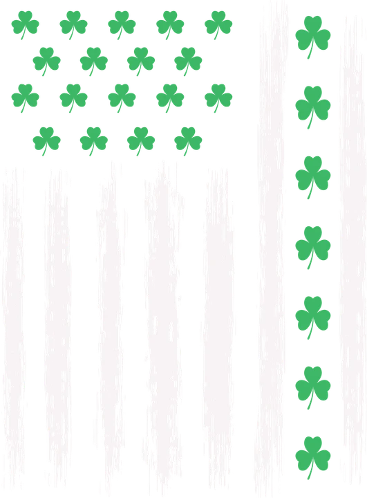 Green Shamrocks on Flag DTF Transfer