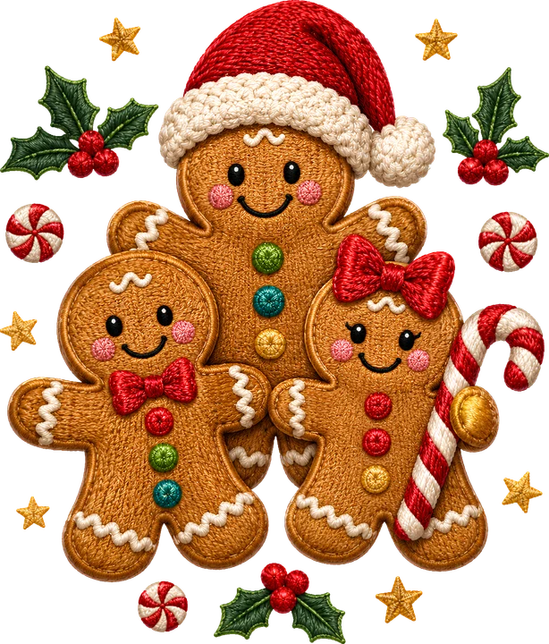 Gingerbread Family DTF Transfer