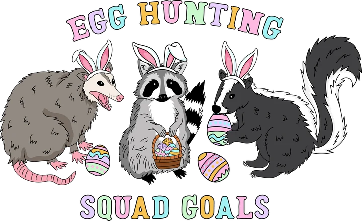Easter Animal Egg Hunting DTF Transfer