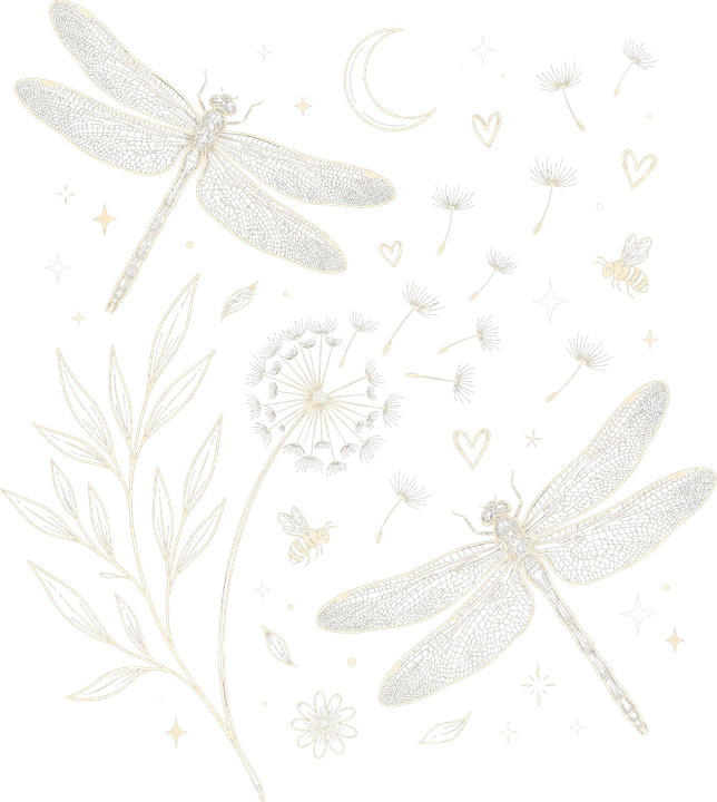 Glitter Dragonflies and Dandelions DTF Transfer