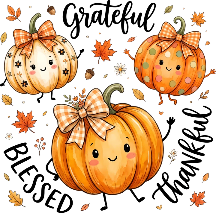 Grateful Pumpkins DTF Transfer