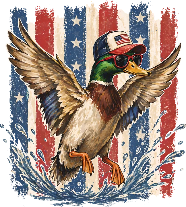 Patriotic bird with Cap DTF Transfer