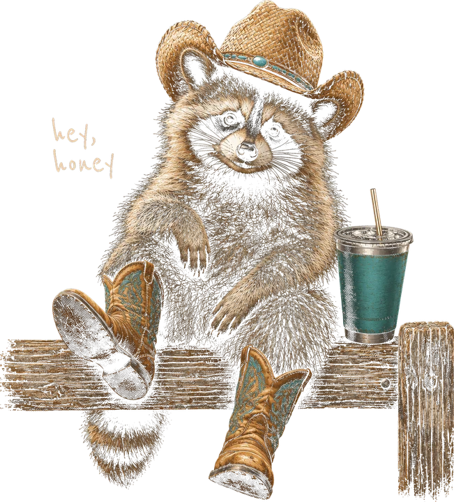 "Raccoon Cowboy" — DTF Transfer