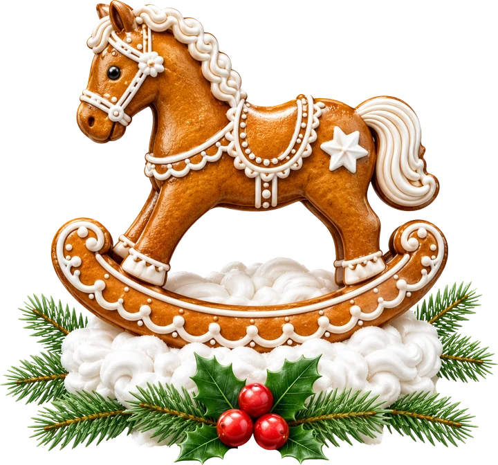 Gingerbread Rocking Horse DTF Transfer