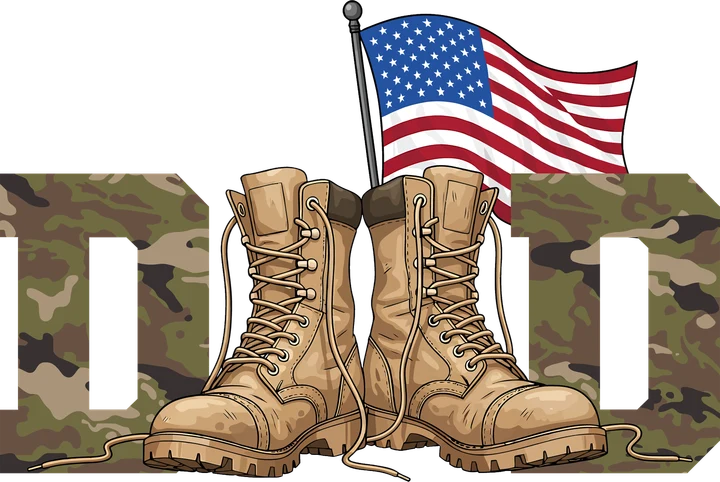 Military Boots and Flag DTF Transfer