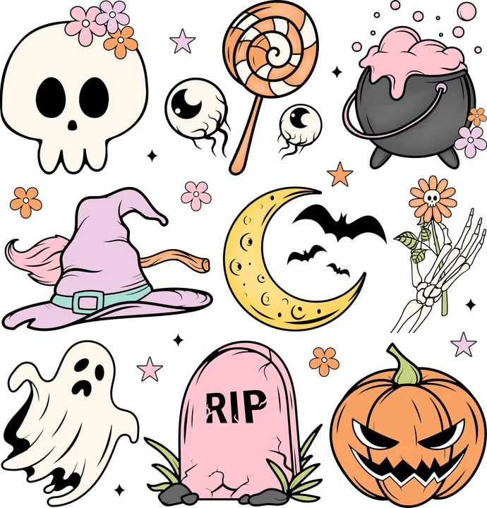 Cute Halloween Icons DTF Transfer