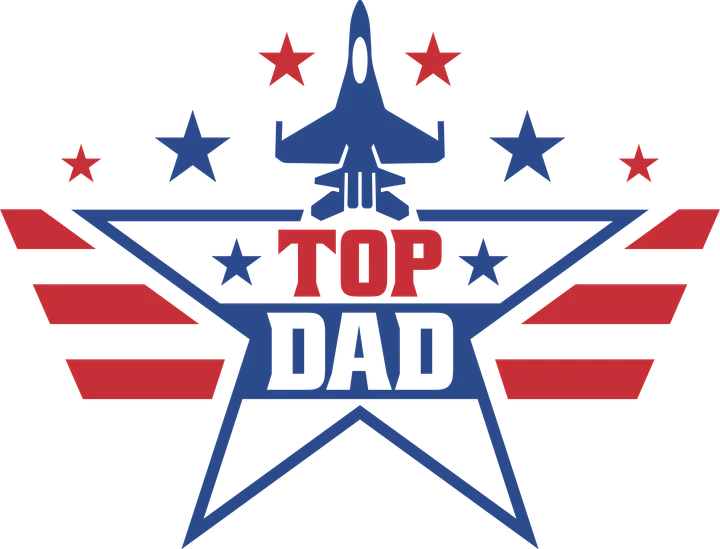 Top Dad Patriotic Star DTF Transfer