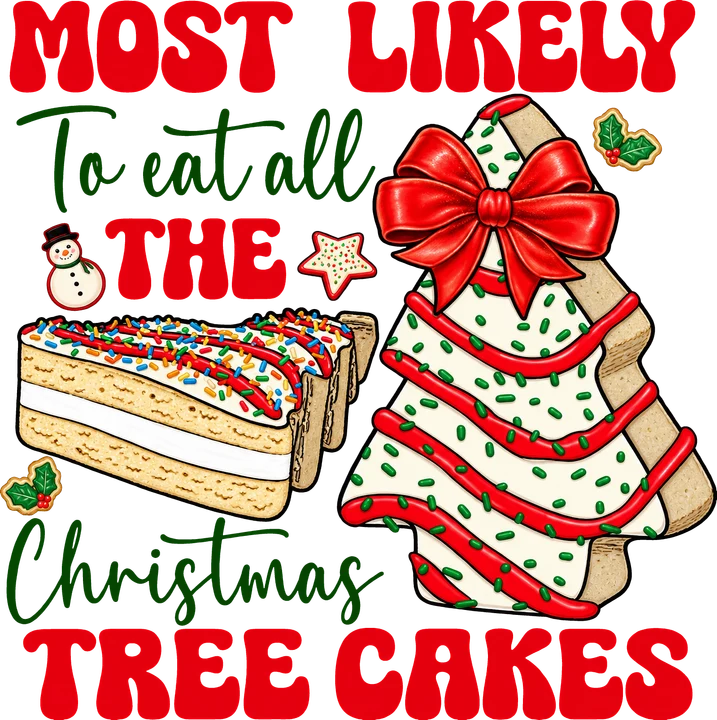 Pasteles con forma de árbol de Navidad — Transfer DTF