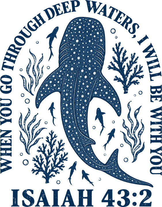 Spotted Whale Shark Scripture DTF Transfer