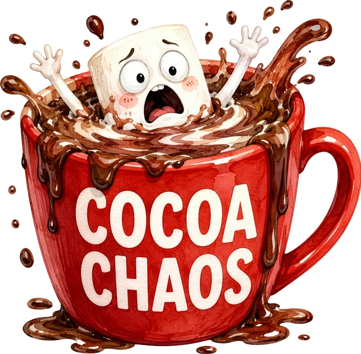 Malvaviscos en un caos de chocolate — Transfer DTF