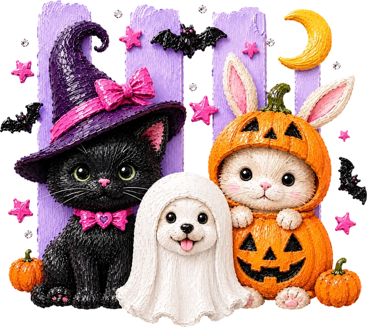 Cute Halloween Pets DTF Transfer