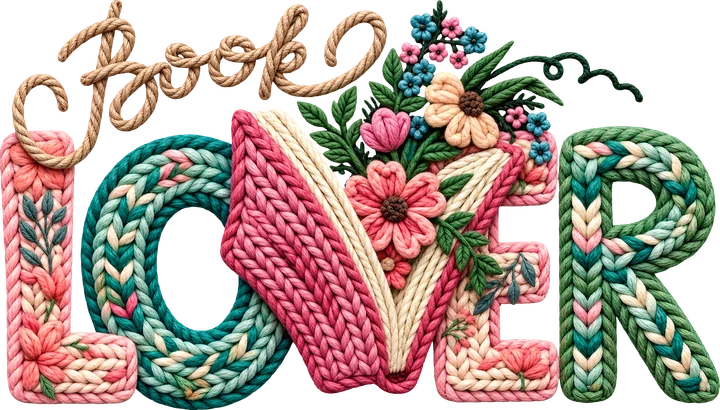Book Lover Crochet-Style DTF Transfer