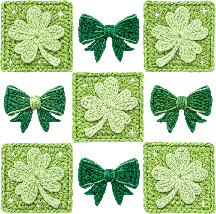 Green Shamrock & Bow DTF Transfer