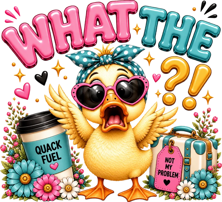 Surprised bird with Coffee DTF Transfer