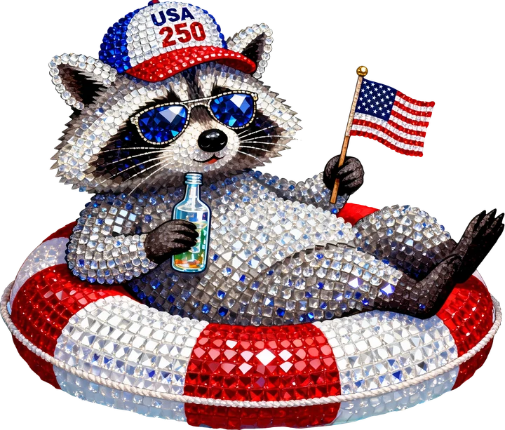 Patriotic Raccoon DTF Transfer