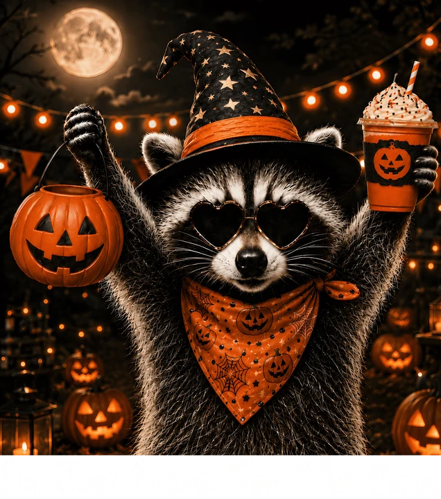 Cute Raccoon Witch DTF Transfer