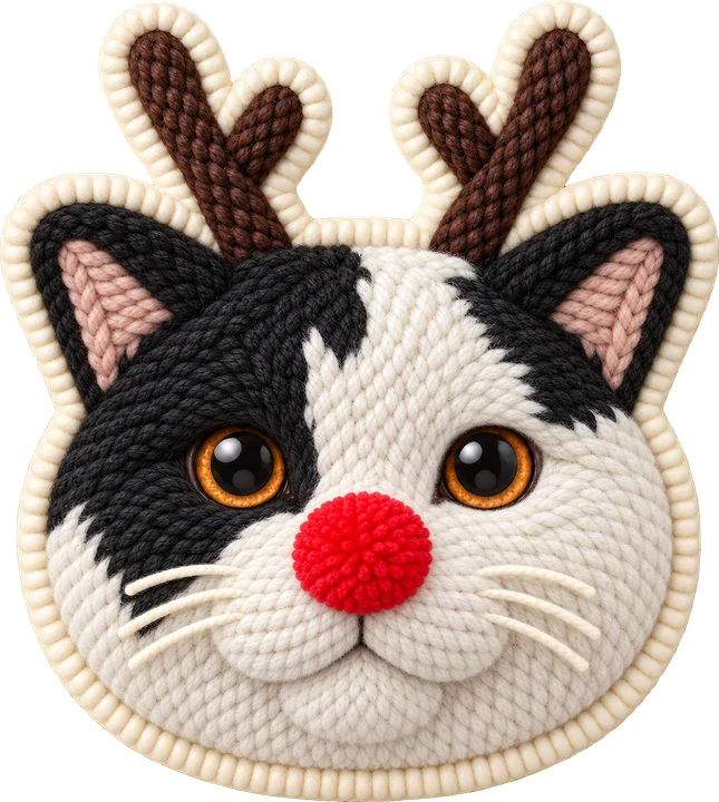 Reindeer Antler Cat DTF Transfer