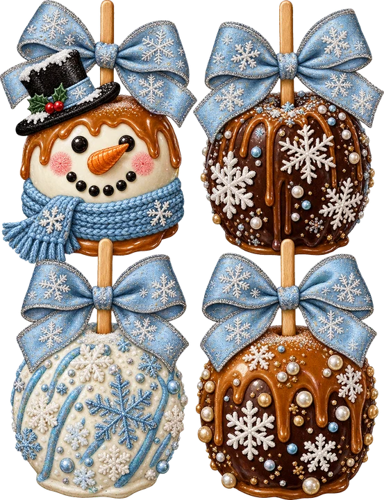 Snowman and Candy Apples DTF Transfer