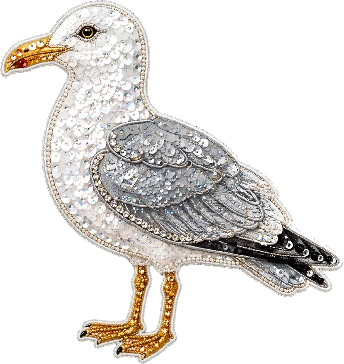 Glitter Seagull DTF Transfer