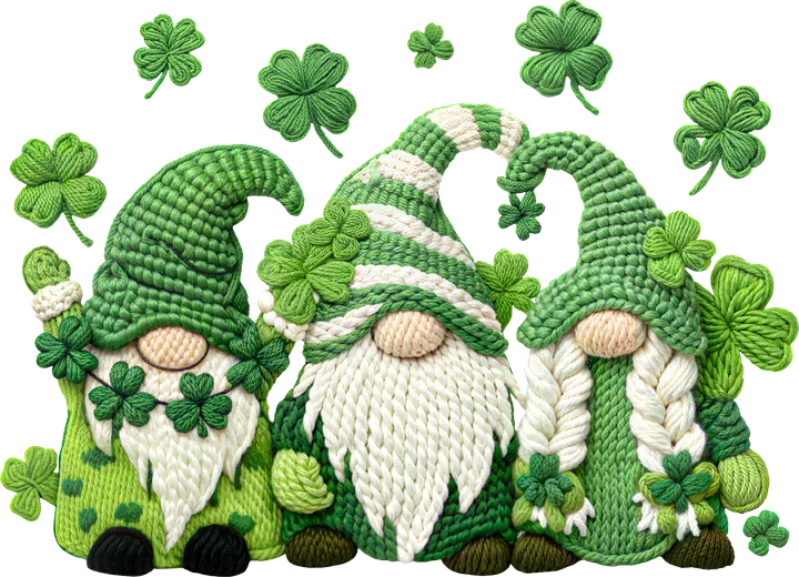 Three Crochet Gnomes DTF Transfer
