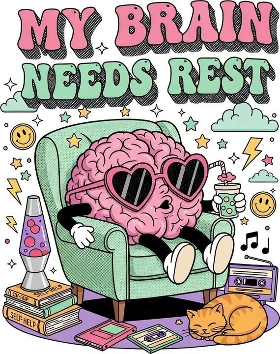 Brain on Vacation DTF Transfer