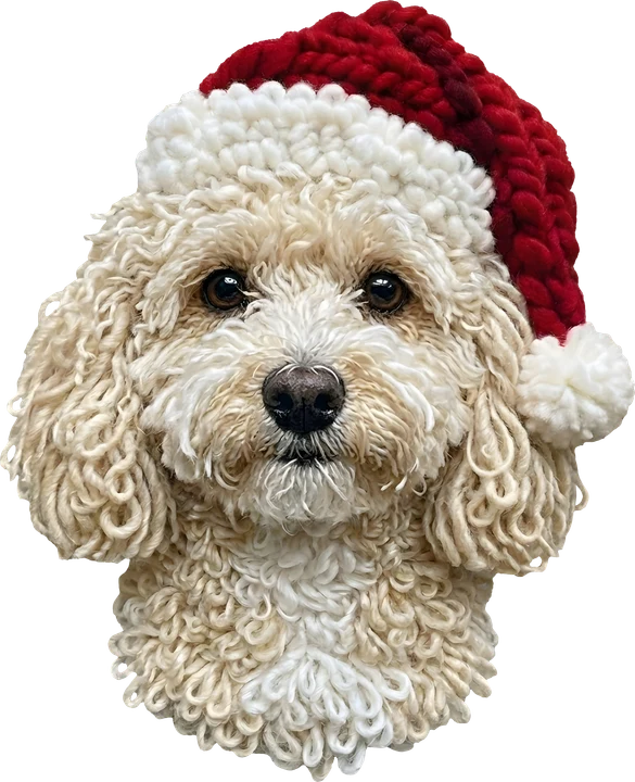 Cute Dog in Santa Hat DTF Transfer