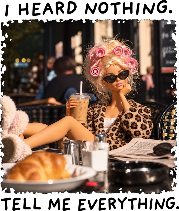 Barbie with Hair Rollers DTF Transfer