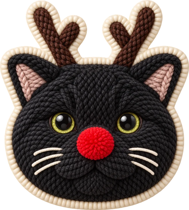 Reindeer Antler Cat DTF Transfer