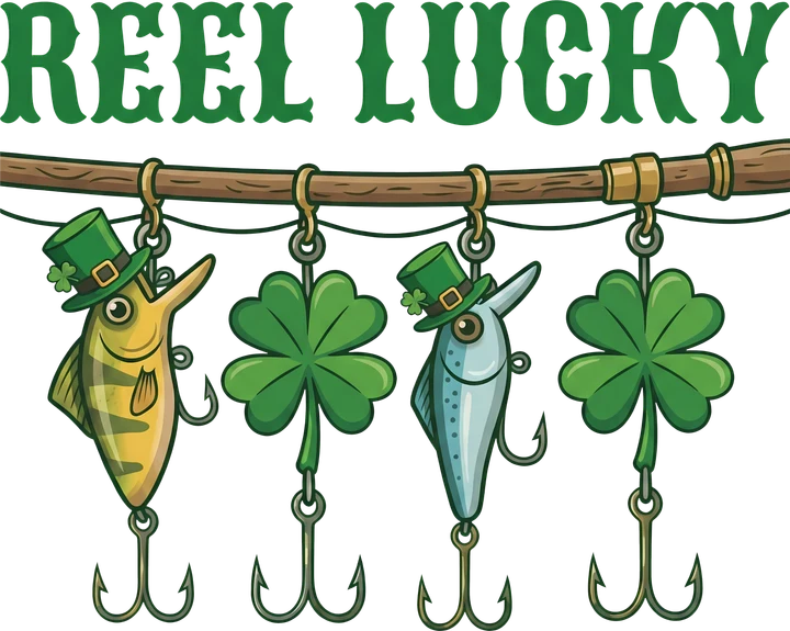 Reel Lucky Fishing: Truyện cổ tích về người tí hon may mắn — Hình in chuyển nhiệt DTF