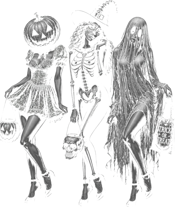 Phác thảo trang phục Halloween — Hình in chuyển nhiệt DTF