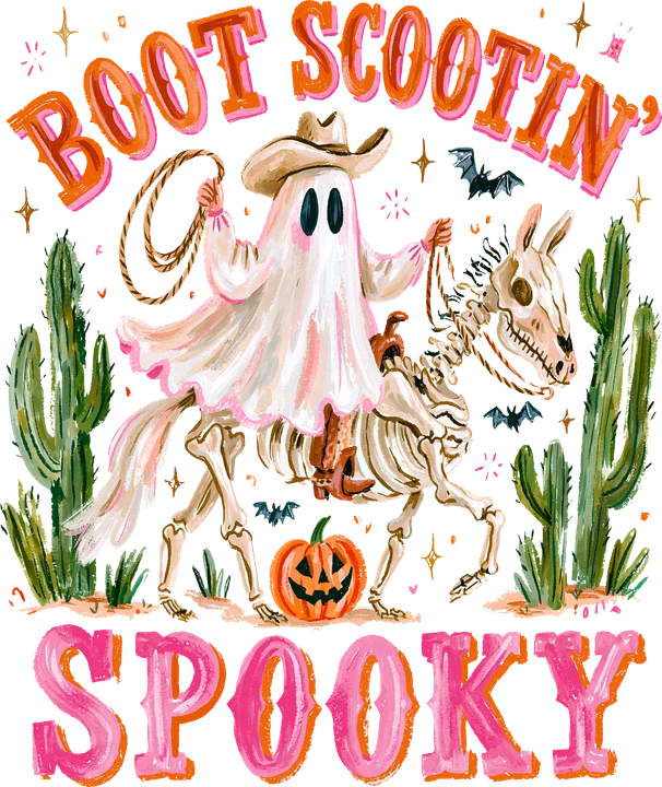 Ghost Cowboy Boot Scootin' DTF Transfer