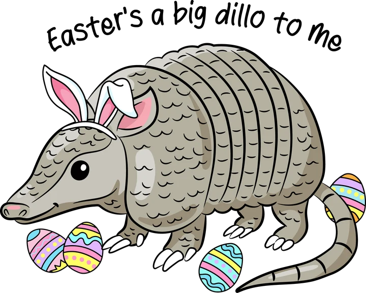 Easter Dillo with Eggs DTF Transfer