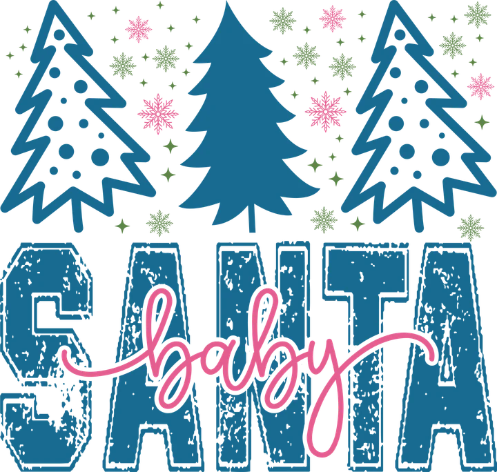 Santa Baby Christmas Trees DTF Transfer