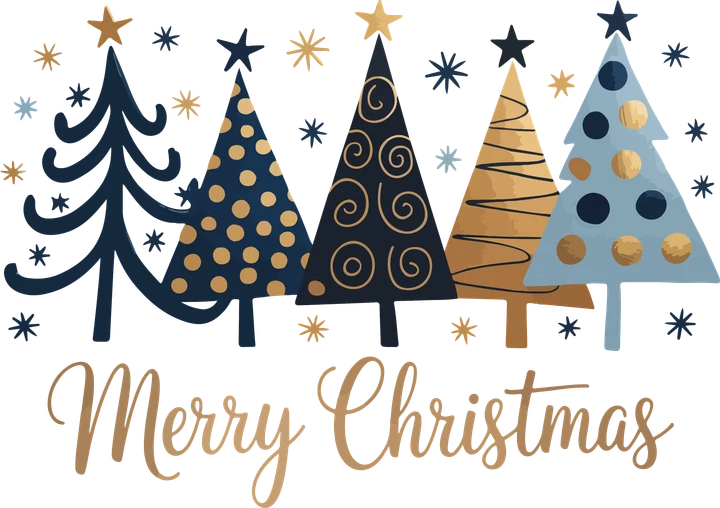 Merry Christmas Trees DTF Transfer
