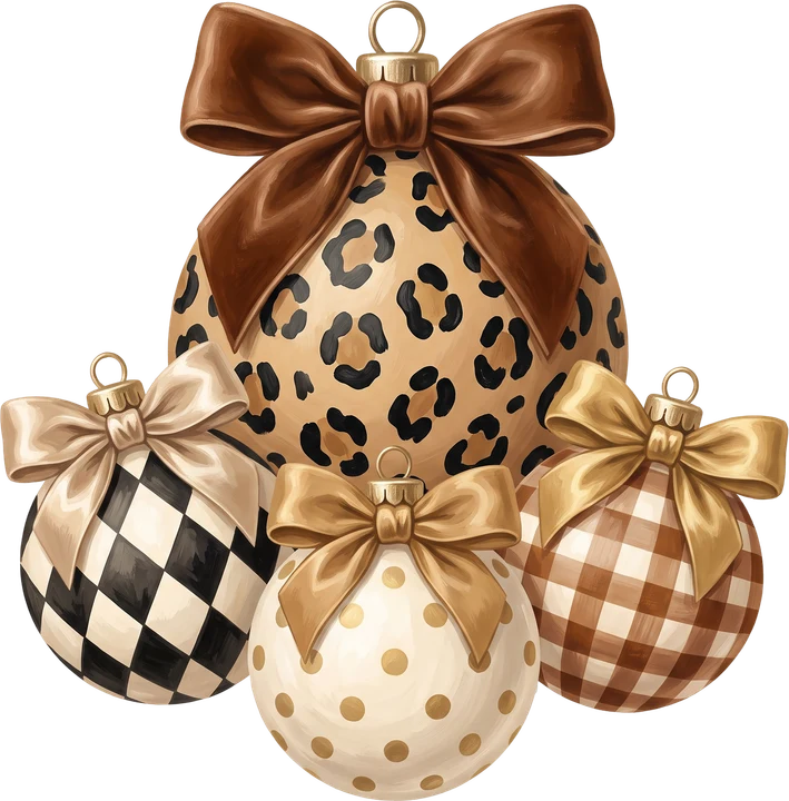 Leopard and Patterned Ornaments DTF Transfer