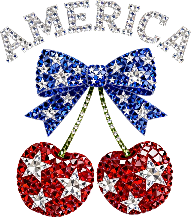 America Bow and Cherries DTF Transfer