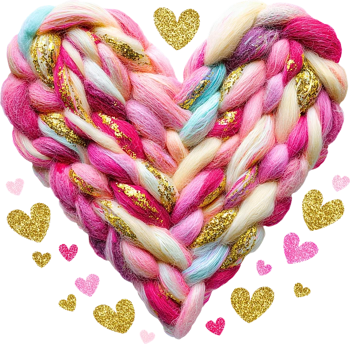 Heart Braided Yarn DTF Transfer