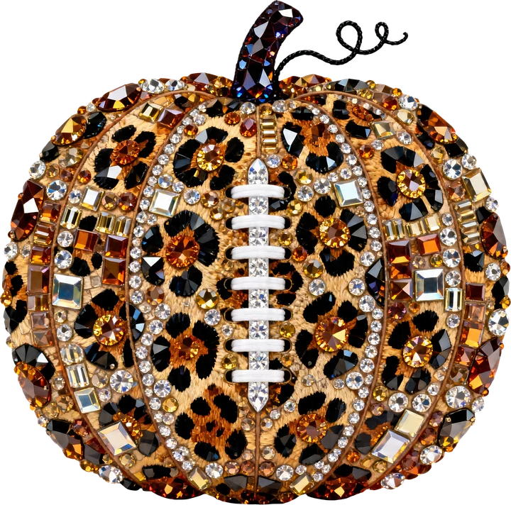 Leopard Football Pumpkin DTF Transfer