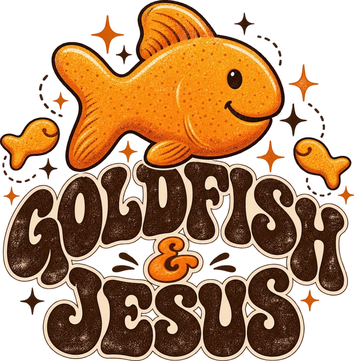 Goldfish & Jesus DTF Transfer